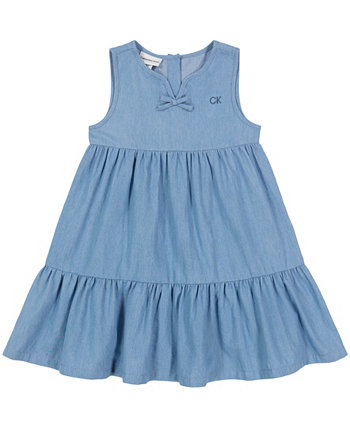 Платье для девочек-малышек без рукавов с рюшами Calvin Klein, Детская Категория Calvin Klein