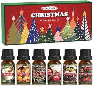 SALKING Autumn Fragrance Oils, Premium Fall Essential Oils for Diffuser, Scented Oils Gift Set for Soap Candle Making Scents - Cinnamon, Pumpkin Spice, Apple Cider, Vanilla, Forest Pine, Snickerdoodle SALKING