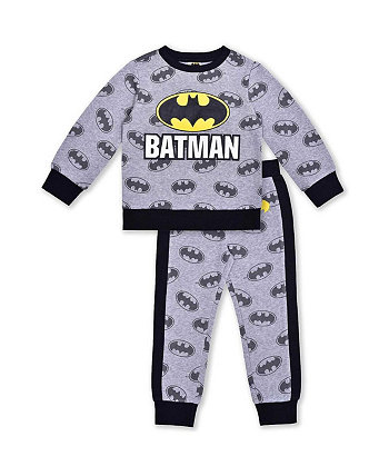 Серый комплект из пуловера и спортивных штанов с изображением Бэтмена для маленьких мальчиков и девочек Children's Apparel Network
