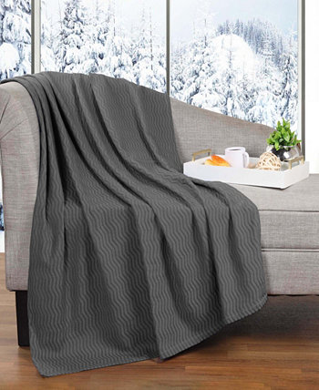 Jena Cotton Textured Chevron Lightweight Woven Throw, 50" x 60" Superior