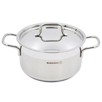 Korkmaz Alfa 2 Piece 4 Liter Stainless Steel Casserole Dish with Lid Korkmaz