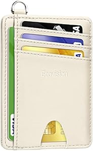 Кардхолдер EcoVision Slim Minimalist с передним карманом, блокировка RFID, держатель для кредитных карт с отсоединяемым D-образным болтом для мужчин и женщин EcoVision