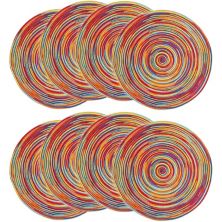 Красочные круглые плетеные салфетки для обеденного стола (15 дюймов, 8 шт.) Okuna Outpost