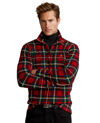 Мужской пуловер с застежкой-молнией в рубчик в рубчик с застежкой-молнией Ralph Lauren