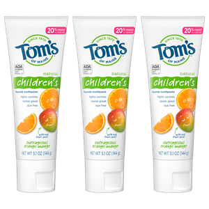 Tom's of Maine Anticavity Fluoride Children's Toothpaste, Kids Toothpaste, Natural Toothpaste, Outrageous Orange-Mango, 5.1 Ounce, 3-Pack Tom's of Maine