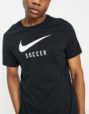 Черная футболка с логотипом Nike Soccer Swoosh Nike Football