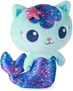 Gabby's Dollhouse, Fin-Tastic Mercat, Premium Plush Toy, 10-Inch Tall Stuffed Animal with Moving Mermaid Tail, Kids Toys for Girls & Boys Ages 3+ Gabby's Dollhouse