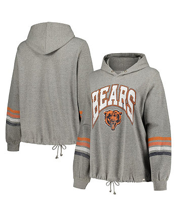 Женский пуловер с капюшоном Upland Bennett размера плюс, цвет Хизер Серый, потертый Chicago Bears '47 Brand