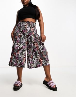 Широкие брюки на резинке с цветочным принтом Yours для женщин Yours