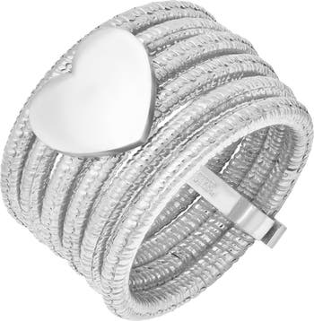 Штабелируемое широкое кольцо в форме сердца MHY Jewelry из нержавеющей стали в форме сердца HMY Jewelry