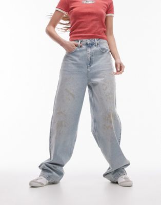 Topshop Baggy jeans in sunshine dirty bleach TOPSHOP