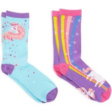 Zodaca Unicorn Socks for Women, One Size (Blue, Purple, 2 Pairs) Zodaca
