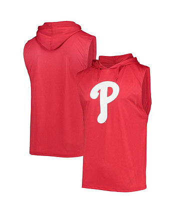 Men's Red Philadelphia Phillies Sleeveless Pullover Hoodie Stitches