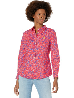 Рубашка из эластичного поплина с цветочным принтом и длинным рукавом U.S. POLO ASSN.