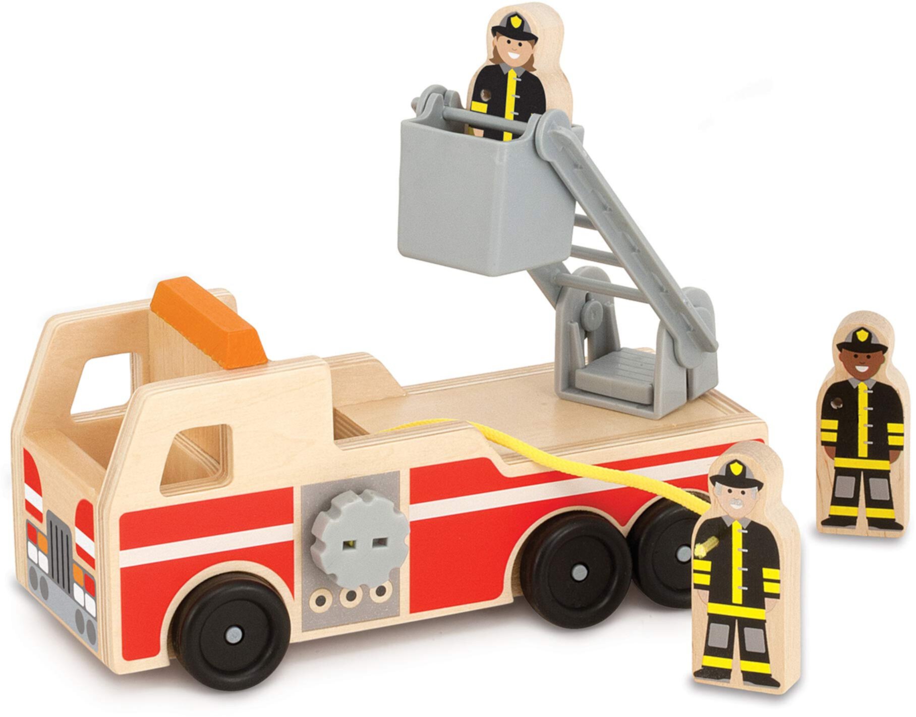 Деревянная пожарная машина с 3 фигурками пожарных Melissa & Doug