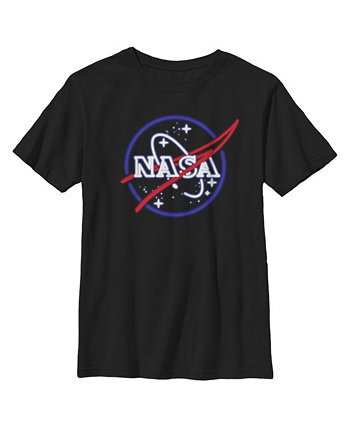Boy's Neon Sign Classic Logo  Child T-Shirt NASA
