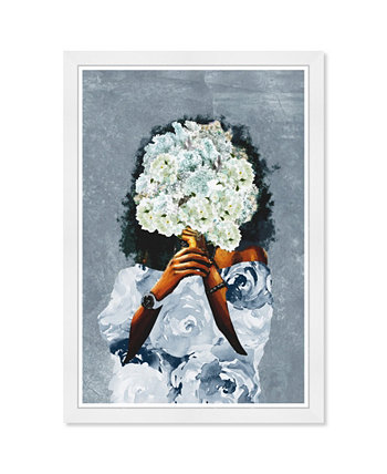 Настенное панно с принтом «Дождливые розы и девушка», 15 x 21 дюйм WYNWOOD