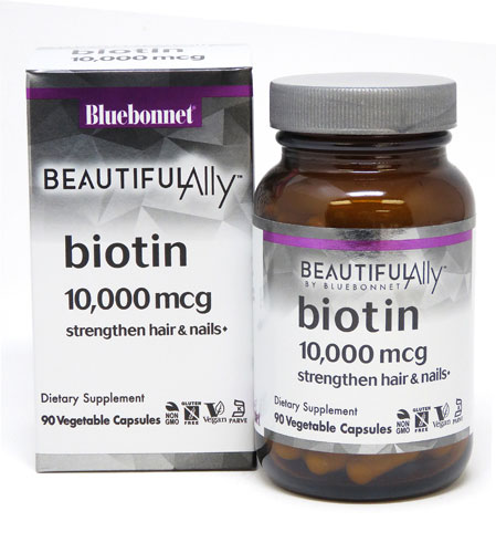 Биотин (Витамин B7) - 10000 мкг - 90 растительных капсул - Bluebonnet Nutrition Bluebonnet Nutrition