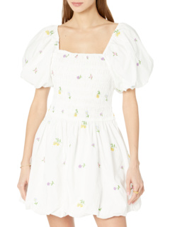 Присборенное платье с цветочной вышивкой English Factory