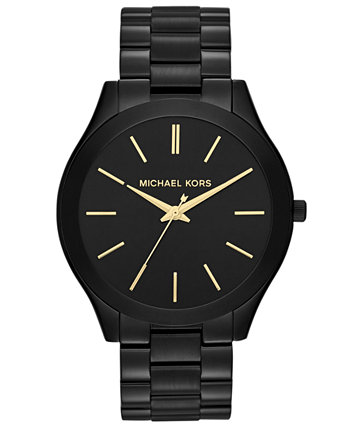 Тонкие часы Unisex Runway с браслетом из нержавеющей стали черного цвета, 42 мм Michael Kors