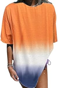 SOFIA'S CHOICE Women's Oversized Tie Dye Shirts Crewneck Short Sleeve T Shirt Casual Summer Tee Tops SOFIA"S CHOICE