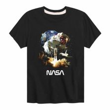 Футболка NASA Astronaut Rocket Launch для мальчиков 8–20 лет с рисунком NASA