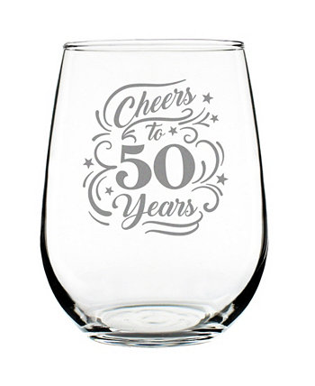 Поздравления к 50-летию, подарки на 50-летие, без бокала для вина, 17 унций Bevvee