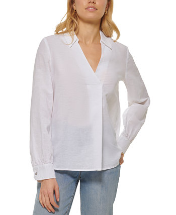 Женская рубашка с V-образным вырезом и воротником DKNY Jeans