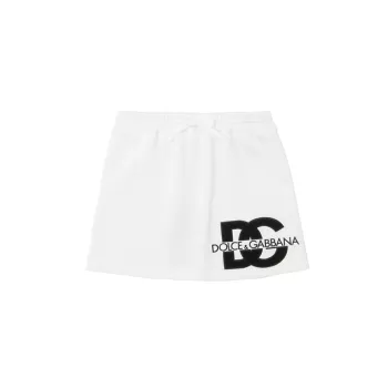 Маленькая девочка и усилитель; Хлопковая мини-юбка с логотипом и завязками для девочек Dolce & Gabbana