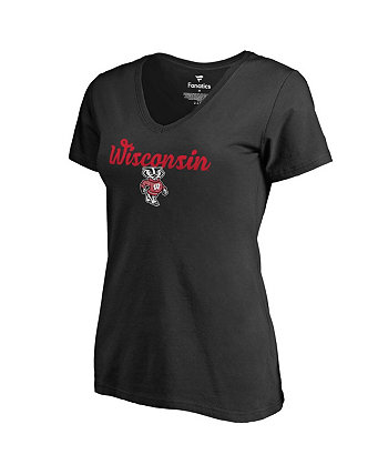 Женская черная футболка Wisconsin Badgers Freehand Fanatics