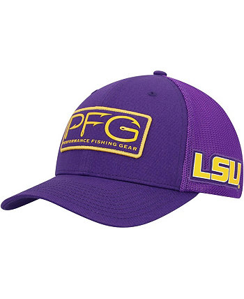 Мужская фиолетовая кепка LSU Tigers PFG Hooks Flex Hat Columbia