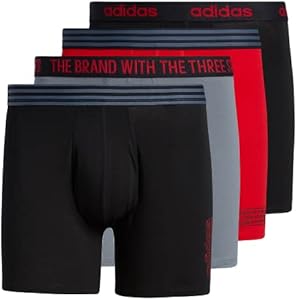 adidas Men's Core Stretch Cotton Boxer Brief Underwear 4-Pack Adidas