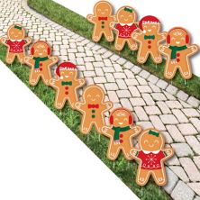 Big Dot of Happiness Gingerbread Christmas - Outdoor Holiday Party Yard Decorations - 10 Piece Big Dot of Happiness
