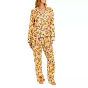 Summer Soirée Emma 2-Piece Linen Pajama Set The Lazy Poet