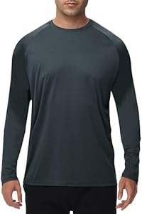 Long Sleeve Shirts for Men - Dry Fit Moisture Wicking UV UPF Sun Protection T-Shirts for Fishing Workout Swim Boojo