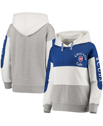 Женский пуловер с капюшоном для регби Royal и Heeled Grey Chicago Cubs с капюшоном Soft As A Grape