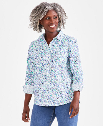 Идеальная рубашка Petite с цветочным принтом, созданная для Macy's Style & Co