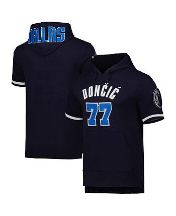Men's Luka Doncic Navy Dallas Mavericks Name and Number Short Sleeve Pullover Hoodie Pro Standard