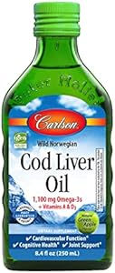 Carlson - Kid's Cod Liver Oil, 550 mg Omega-3s, Vitamins A & D3, Wild Norwegian, Bubble Gum, 250 mL Carlson