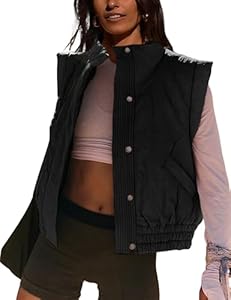 Женский Пуховый и верхний жилет Lviefent Cropped Lightweight Button Down Quilted Vest Lviefent