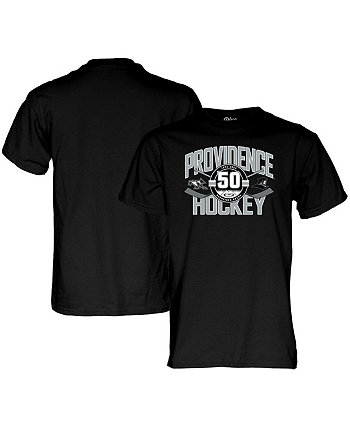 Мужская и женская черная хоккейная футболка в честь 50-летия Providence Friars Blue 84