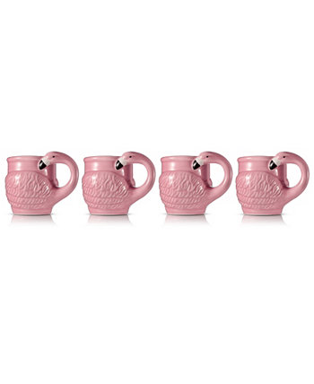 Jill Zarin Home Set of Four Flamingo Mugs Godinger