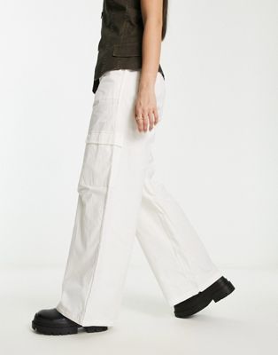 Белые широкие брюки карго Rebellious Fashion Rebellious Fashion