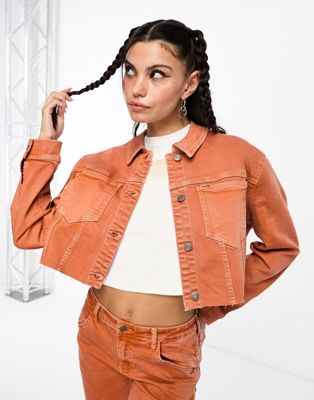 Оранжевая джинсовая куртка Guess Originals — часть комплекта GUESS