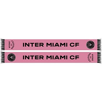 Уникальный вязанный шарф Pink Inter Miami CF из 70% акрила и 30% полиэстера, длиной 158 см Ruffneck Scarves