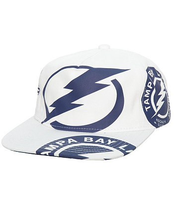 Men's White Tampa Bay Lightning In Your Face Deadstock Snapback Hat Mitchell & Ness