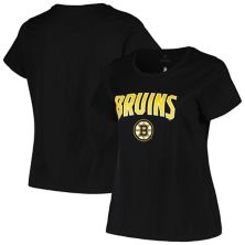 Women's Profile Black Boston Bruins Plus Size Arch Over Logo T-Shirt Profile