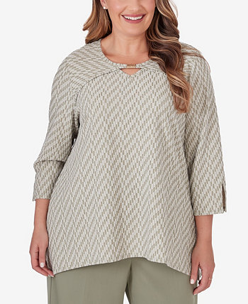 Plus Size Tuscan Sunset Rib Knit Top Alfred Dunner