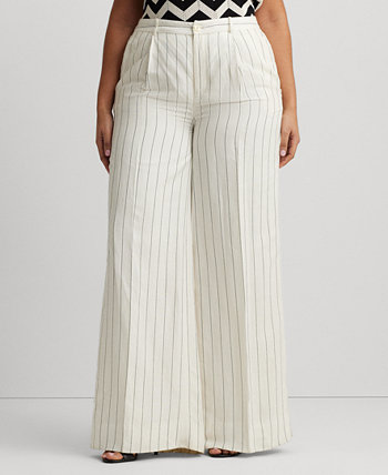 Широкие брюки в полоску больших размеров LAUREN Ralph Lauren