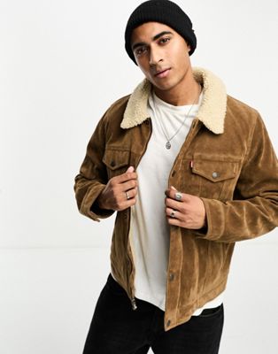 Мужская куртка Levi's в стиле тракера из искусственной замши коричневого цвета Levi's®